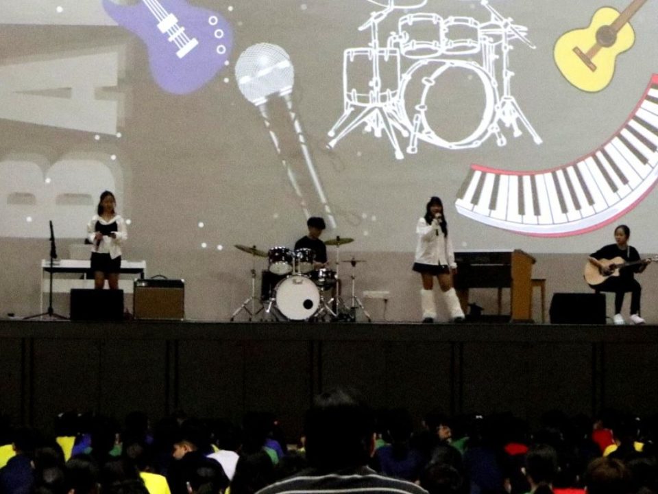 Talented music students perform during assembly.