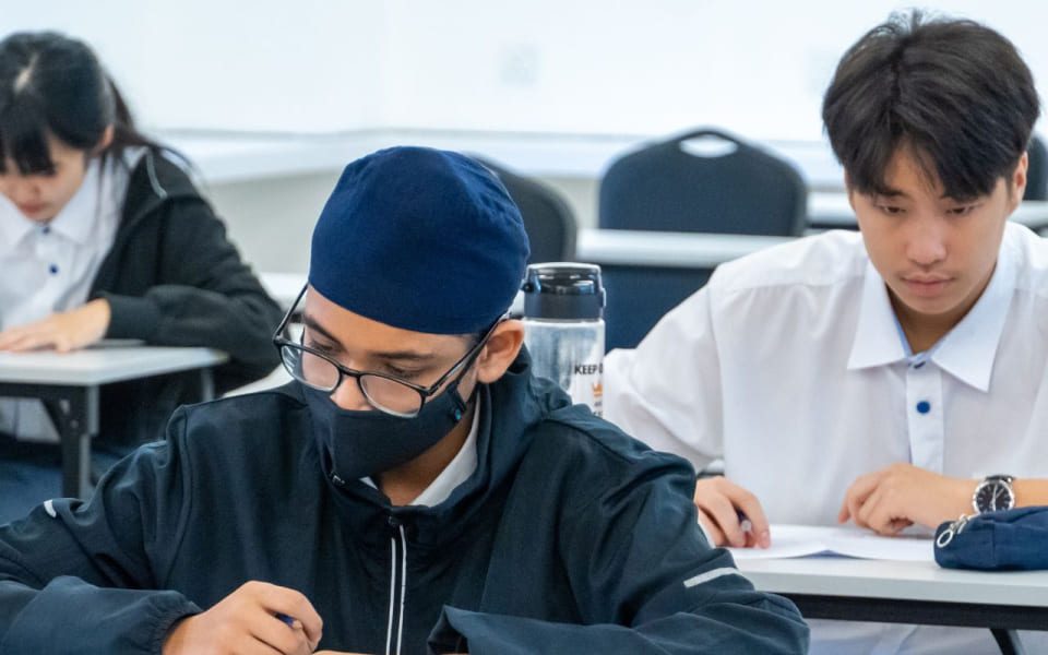 Sri KDU Subang Jaya Secondary School students during Mathematics mock exam.